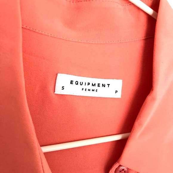 Equipment sleeveless silk button up blouse coral s - Picture 2 of 4